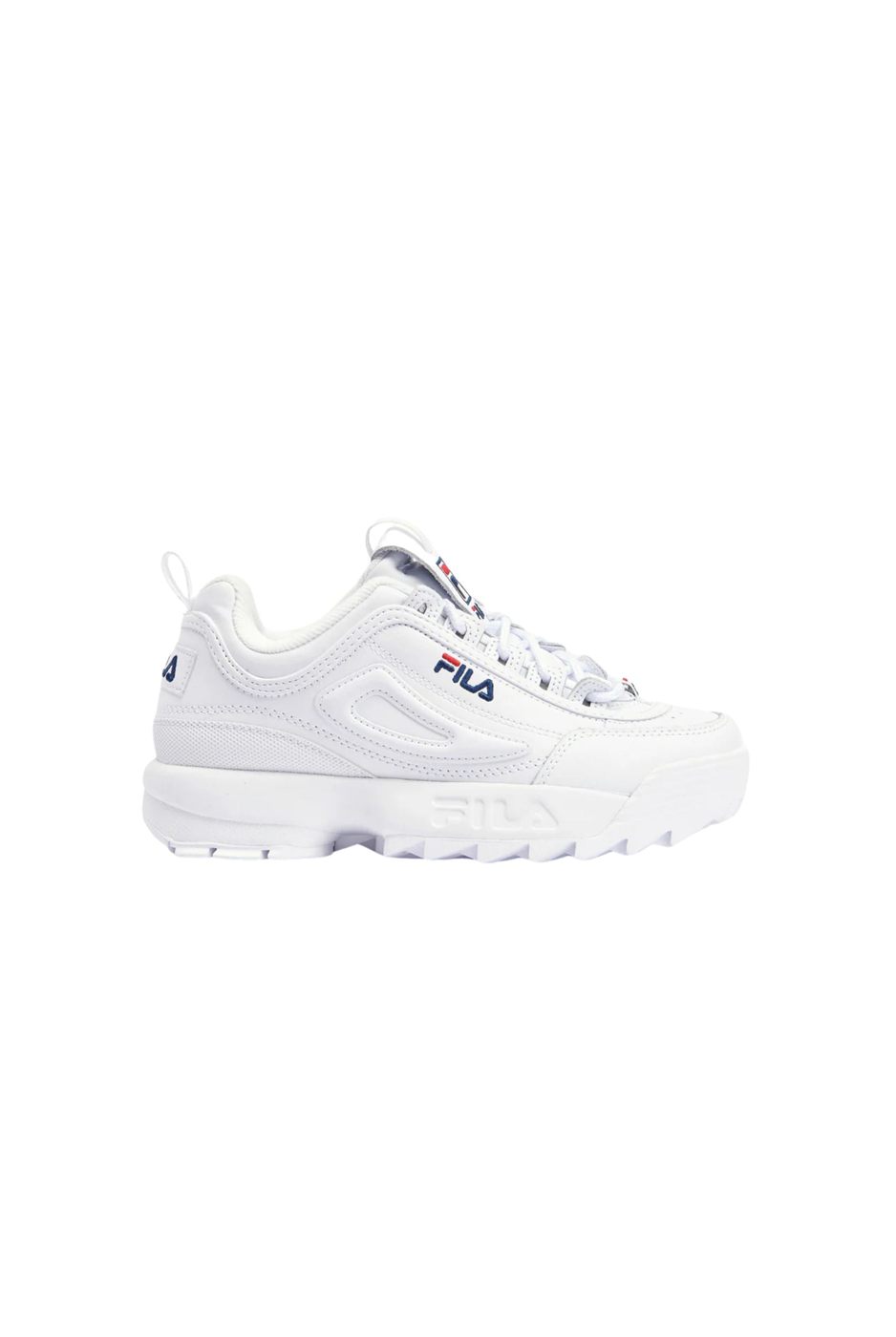 FILA white trainer for sporty dress styling